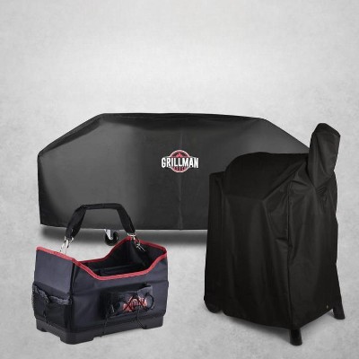Heavy Duty Black Round Fire Pit Cover, 32x16 Inch, PVC-Coated