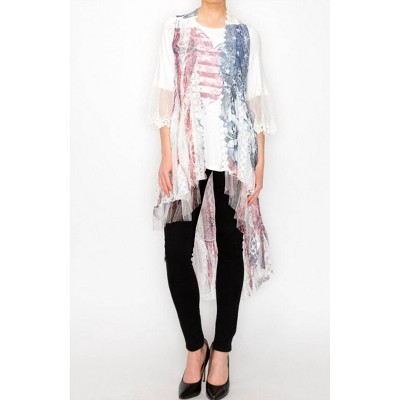 Women's Patriot Heart Print Vest - Origami