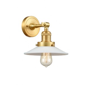 Halophane - 1 Light Wall Sconce In Industrial Style-8 Inches Tall and 8.5 Inches Wide - 1 of 1
