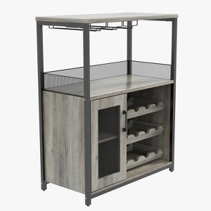DobleePy Bar cabinets, wine cabinets, sideboards, adjustable shelves, suitable for small bar cabinets in kitchens and restaurants,Retro color - 1 of 4