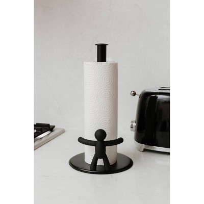 Buddy Black Metal Freestanding Paper Towel Holder