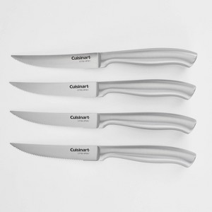 Cuisinart 4pc Stainless Steel Hollow Handle Steak Knife Set Silver: Hand Wash, Lifetime Warranty, Stamped Construction - 1 of 4