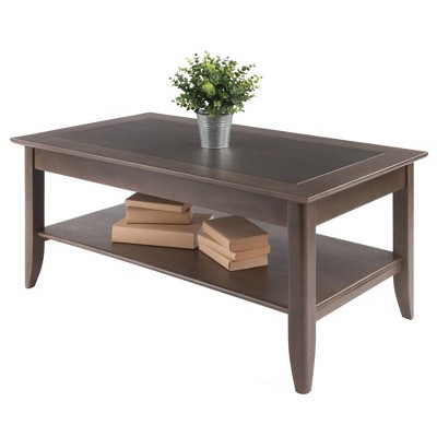 Santino Transitional Rectangular Coffee Table in Oyster Gray