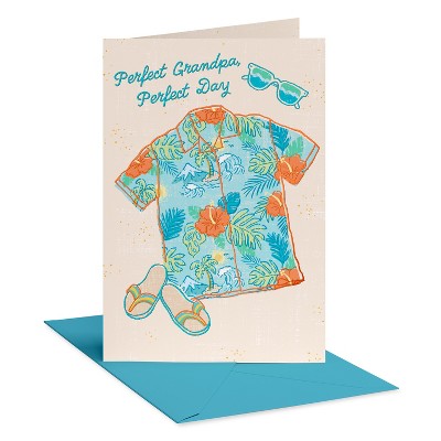Carlton Cards Father's Day Card for Grandpa Tropical Shirt