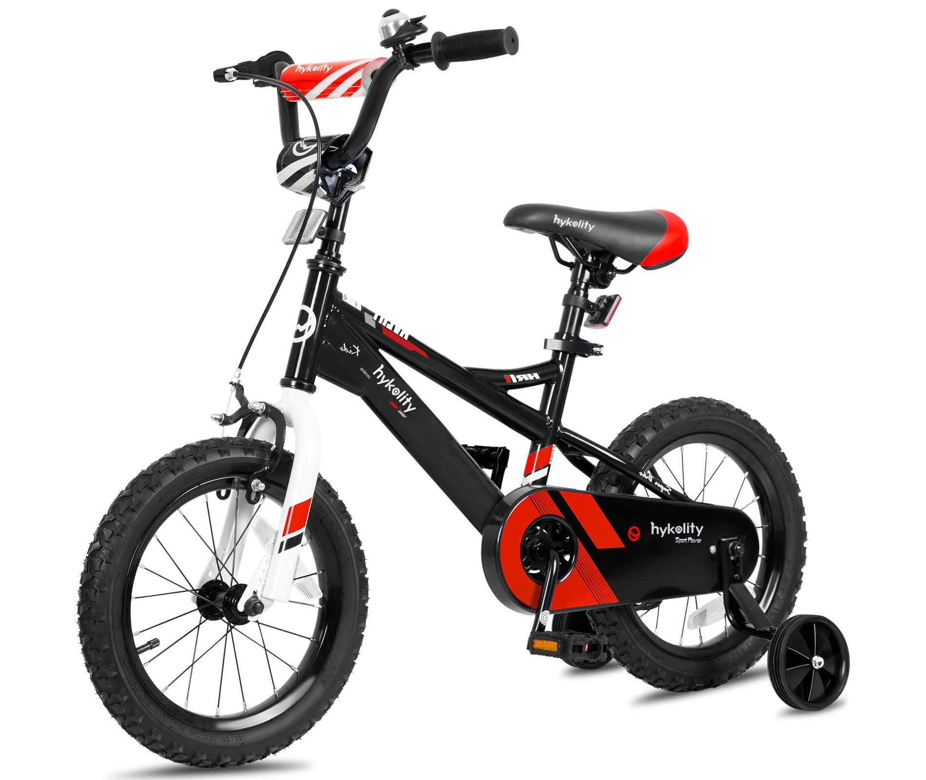 Kids Bike Boy Bicycle 14 inch for Children Age 3-5 Years Old Height 35-42 in Toddler Cycling Dual Hand Brakes Black Sport Bikes
