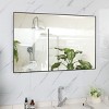 Modern Black Bathroom Mirror, Vertical or Horizontal Hanging Decorative Wall Mirrors for Living Room Bedroom, with Aluminum Frame - 2 of 4