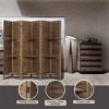 6 Panel Wood Room Divider with Shelves, Folding Privacy Screen, Room Separators Divider Wall, Portable Partition Screen for Bedroom Home Office - 4 of 4