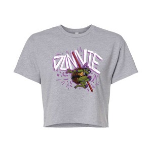Women's - Teenage Mutant Ninja Turtles Mutant Mayhem - Sketch Donnie Cropped Graphic T-Shirt - 1 of 4