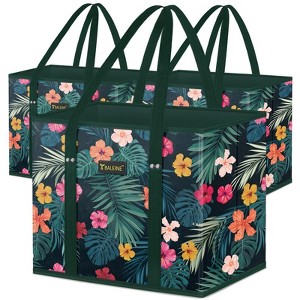 HOMLUX 3Pk Reusable Grocery Food Storage Bags Foldable, Reinforced Bottom, Long Handles - 1 of 4