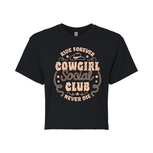 Women's - Instant Message - Cowgirl Social Club Cropped Graphic T-Shirt - 1 of 4