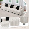114'' Corduroy Three-Seater Sofa with Solid Wooden Frame,Comfortable and Durable for Living Rooms and Offices - The Pop Home - 4 of 4