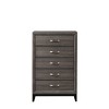 31.1" Wood Tall Chest with Five Storage dressers and Metal Hand Pull, Contemporary Style and Gray Finish - 2 of 4
