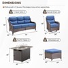 Buenhomino 8 Pieces Patio Furniture Sets with Fire Pit Table, Wicker Outdoor Conversation Sets with 4 Swivel Rocker Chairs, 3-seat Sofa and Ottomans - 2 of 4