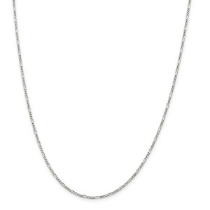 Black Bow Jewelry 1.75mm Sterling Silver, Solid Figaro Chain Necklace - 1 of 4