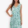 Anna-Kaci Women's Sleeveless V-Neck Floral Print Dress Tiered Flowy Sundress- Large, Green - 2 of 4