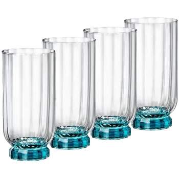 Otto 10 Ounce Highball Glasses, Set of 6 Paneled Tall Drinking Glasses - Fine-Blown, Tempered, Dishwasher-Safe, Clear Glass Highball Tumblers, Chip-Re