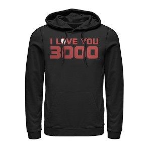 Men's Marvel Love You 3000 Stark Helmet Pull Over Hoodie - 1 of 3