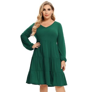 Wrap Midi Dresses A-Line Flare Casual Short Dresses - 1 of 1