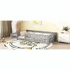 CAVINAS Twin Size Wood Montessori Bed,Modern Floor Bed with Safety Guardrails and Door,Toddler Bed for Bedroom - 2 of 4