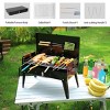 SEVOBAL Grill Cookware Portable Charcoal 3-Height Adjustable Foldable BBQ Suitcase, Premium Iron for Outdoor Cooking, Black, 16.7"*10"*7.87" - 3 of 4