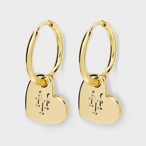 Bijoux Sport by Luv Aj MLB Gold Logo Heart Hoop Earrings - 1 of 3