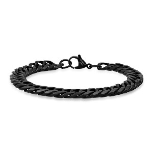 Steeltime Men's black ip stainless steel cuban link chain bracelet - 1 of 4
