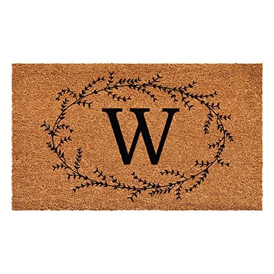 Calloway Mills Rustic Leaf Vine Monogrammed Doormat 24 In. x 48 In. (Letter W)