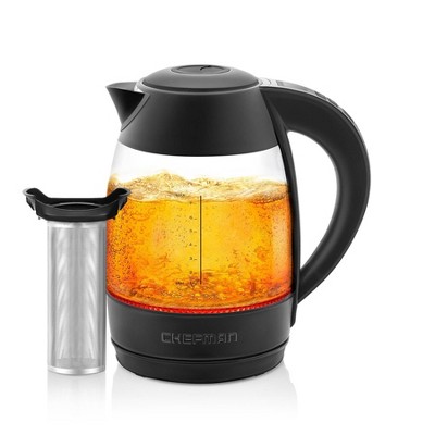 Chefman 1.8 Liter Glass Electric Kettle with Precision Temp Control - Black