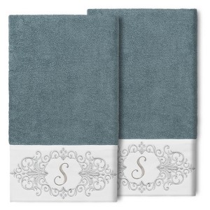 Linum Home Textiles 100% Turkish Cotton MONICA 2PC Embellished Bath Towel Set - 1 of 1