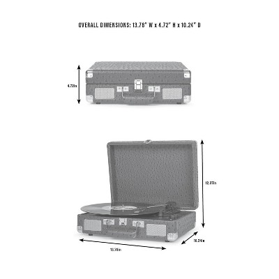 Tourmaline Portable Vintage Bluetooth Suitcase Record Player