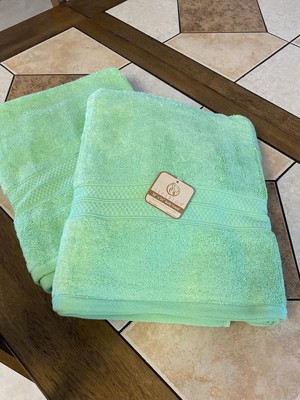 4 Piece Bath Towel Set, Rayon From Bamboo And Cotton, Plush And Thick,  Solid Terry Towels With Dobby Border, Salmon - Blue Nile Mills : Target