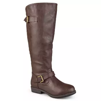 Journee Collection Womens Harley Stacked Heel Riding Boots Brown 11 ...