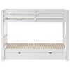 PAGED Queen over Queen Bunk Bed Modern Simple Wooden Bed Frame with 6 Lockers, Sockets, Guardrail and Ladder for Bedroom - 4 of 4