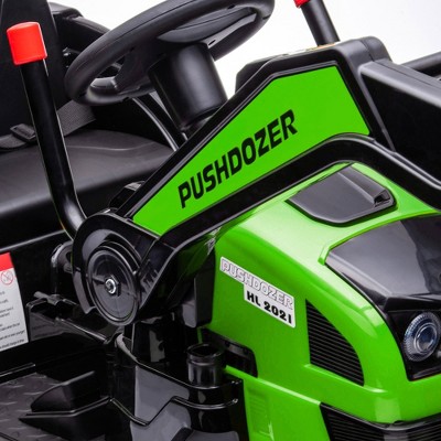 Green 6V Kids Ride-On Tractor with Adjustable Bucket