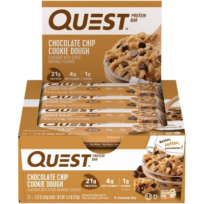 Quest Nutrition Protein Bar - Chocolate Chip Cookie Dough - 12ct : Target