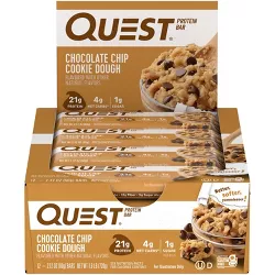 Quest Nutrition Protein Bar - Chocolate Chip Cookie Dough - 12ct