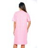 Dreamcrest Womens Short Sleeve Duster, Seersucker Gingham Housecoat/Women Sleepwear Embroidered Snap Front Nightgown - 3 of 3