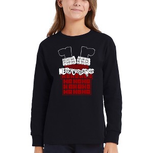 LA Pop Art Chimney Santa - Girl's Word Art Long Sleeve T-Shirt - 1 of 4