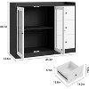 43" Sideboard Buffet Cabinet with/Glass Doors & 3 Drawers - Coffee Bar Storage with Adjustable Shelving | for Kitchen & Dining Room - 2 of 4