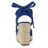 Allegra K Women's Closed Round Toe Espadrilles Wedges Tie Up Sandals - 3 of 4