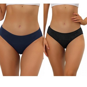Allegra K Women's Mid-Rise Available in Plus Size Hipster Underwears 2 Packs - 1 of 4