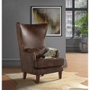 Picket House Furnishings Elia Chair with Chrome Nails Toffee Brown: Upholstered Polyester, Nailhead Trim, Wood Frame - 3 of 4