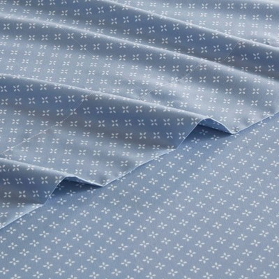 Twin Blue Microfiber Floral Bed in a Bag Set