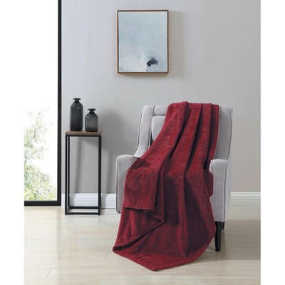 Burgundy Ultra Soft Herringbone Fleece Throw Blanket