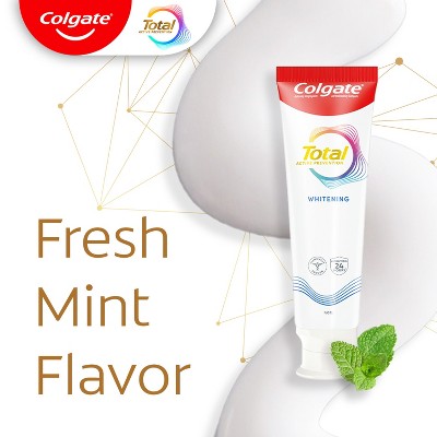 Colgate Total Whitening Fluoride Toothpaste - 5.1oz/3pk: Sugar-Free, Gluten-Free, Vegan, Mint Flavor