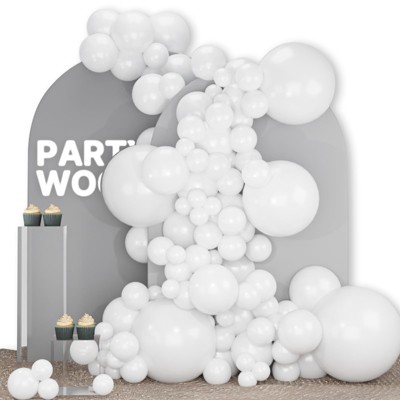 PartyWoo Balloons White Matte 18 12 10 5 Inch 142 pcs