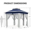 79.5 in Foldable Gazebo Tent - Outdoor Canopy with Mosquito Netting & Double-Layer Pop Up Design. Weather-Resistant Pergola Patio Furniture - 3 of 4
