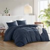 510 Design Full Porter Soft Washed Pleated Duvet Cover Set Navy - image 2 of 4