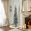 LuxenHome 5Ft Flocked Artificial Tree Potted with Multi-Color Lights Green - 4 of 4