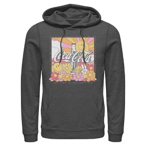 Mens Coca Cola Unity Square Lyrics Logo Lightweight Hoodie - 1 of 4